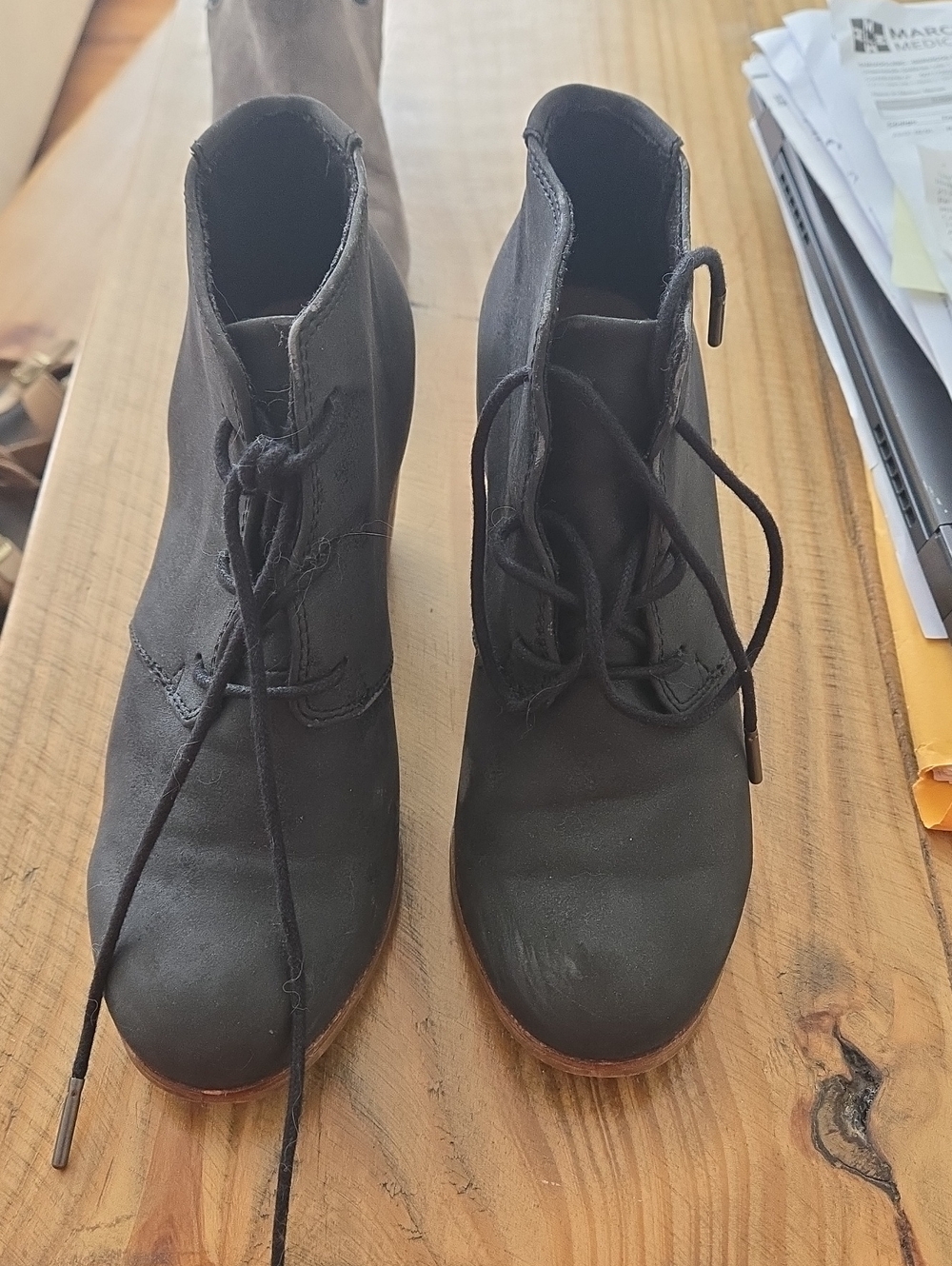 Women's Black Lace-Up Ankle Boots